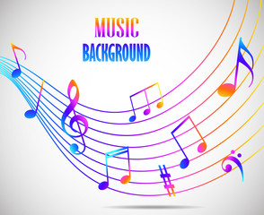 Fototapeta premium Abstract musical background with notes