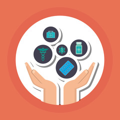 Flat illustration about medical care design 