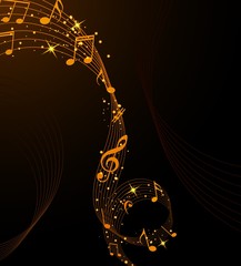 Abstract musical background with notes