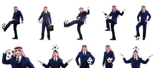 Arab businessman with football