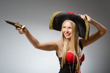 Woman in pirate costume - Halloween concept
