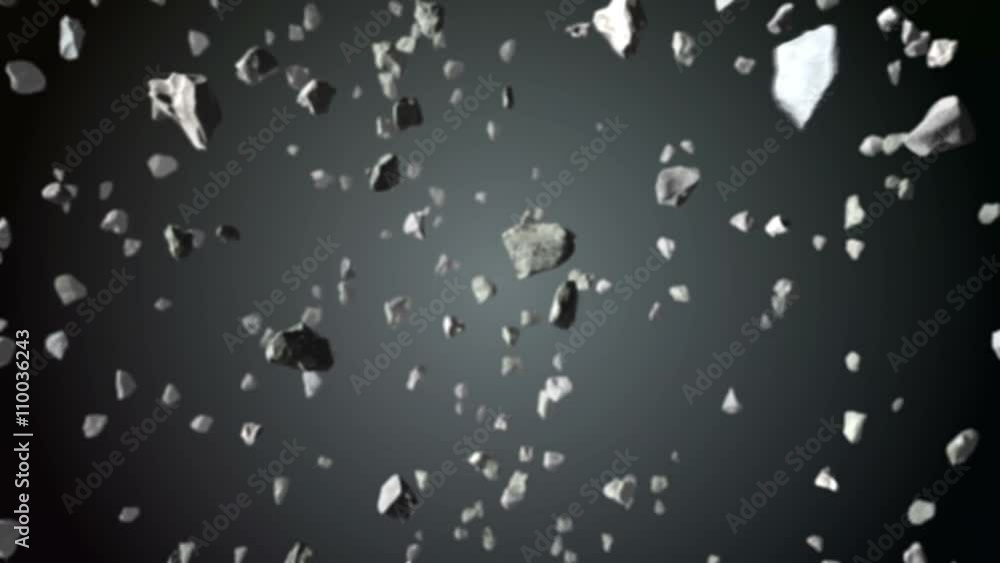 Poster seamless looping background animation of 3d rocks
