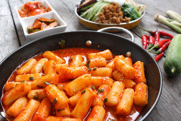 Rice cake and bibimbap  korean food