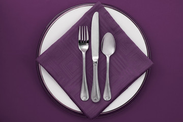 utensils on table napkin