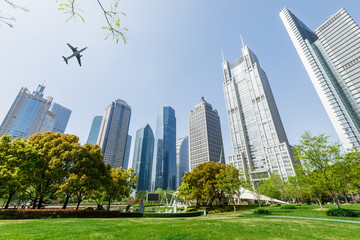 Obraz premium Lujiazui financial center park scenery in Shanghai，china