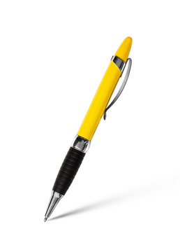 Yellow Pen Isolated On White Background