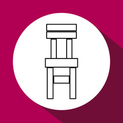 Wood Chair design. seat icon. furniture concept, vector illustration