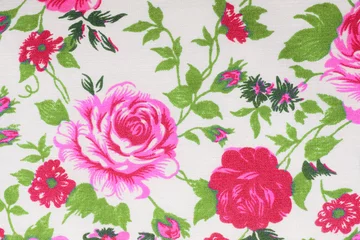 Zelfklevend Fotobehang vintage style of tapestry flowers fabric pattern background © peekeedee