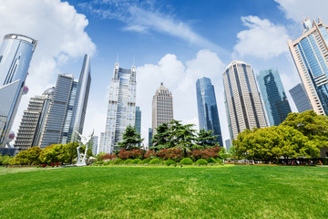 Obraz premium Lujiazui financial center park scenery in Shanghai，china