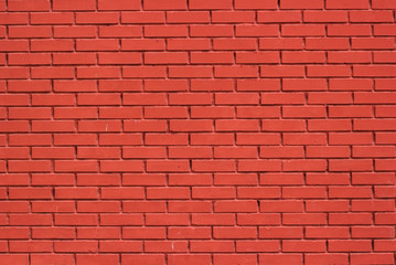 Fototapeta premium Brick wall background. Red