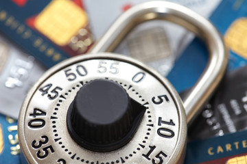 Lock with credit card.