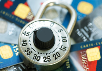 Lock with credit card.