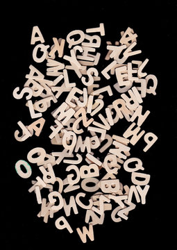 letters in black background