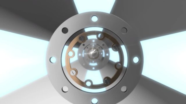 Seamless looping 3D animation of a light metallic futuristic tunnel