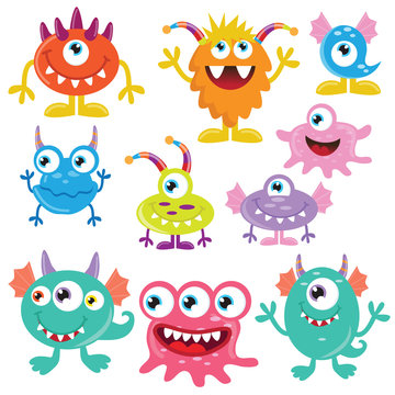 Funny monsters vector illustration 