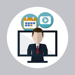 Business concept. computer icon. communication concept