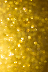 gold background, abstract golden bokeh light happy new year