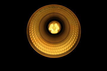 LED Light bulb illuminated with black background