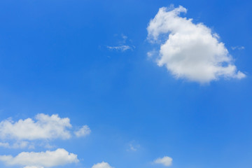 fluffy cloud on clear blue sky