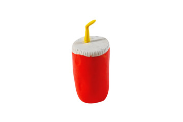 Obraz premium cola paper cup model from japanese clay on white background
