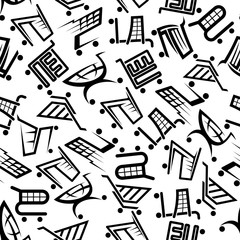 Shopping carts seamless pattern for retail design