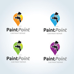 Car Paint Logo. car services logo. vector logo template.
