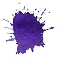 Violet watercolor spot. Vector illustration. Grunge element for design bunner
