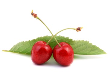 Fresh red cherries. 