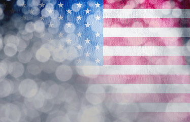 The American flag with abstract lighting for independence day background
