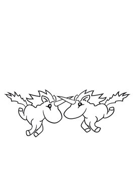 2 buddies brothers fight unicorn pink girls sweet cute little pony horse riding gallop jump