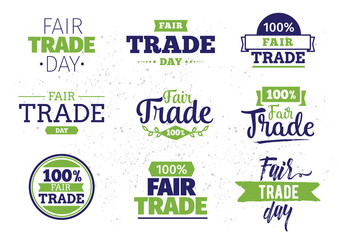 Fair trade day typographic vector design.