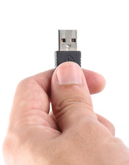 Hand Holding USB Cable