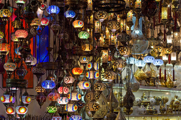 Traditional lamps at  the Grand Bazaar in Istanbul
