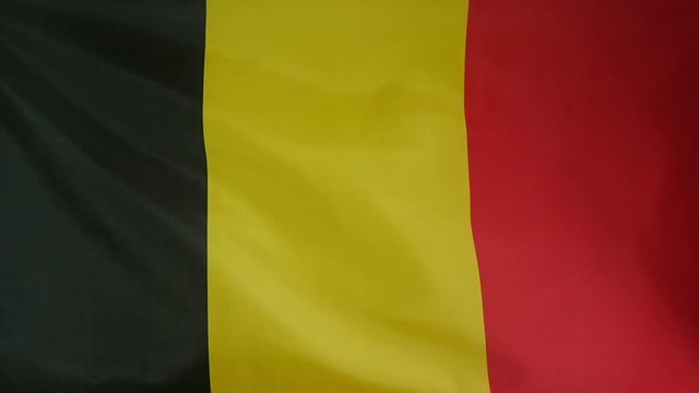 Slowmotion real textile Flag of Belgium

