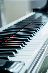 Close up of piano keys