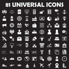 Universal icon set. 81 icons