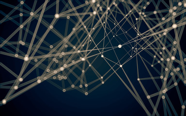 Abstract polygonal space low poly dark background, 3d rendering