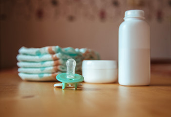 Set of accessories for baby disposable diapers, things for child care