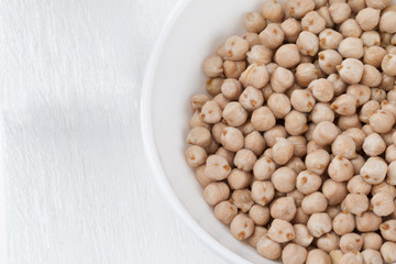 a bowl of dried chickpeas