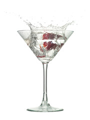 strawberry splash into cocktail