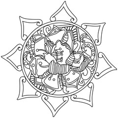 Mandala coloring vector for adults