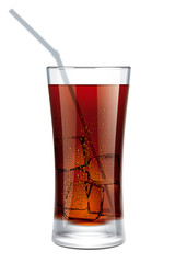 glass of cola with bubbles