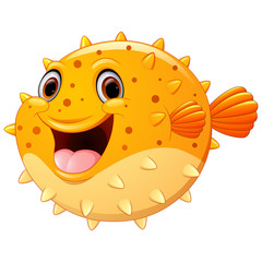 Cute puffer fish cartoon