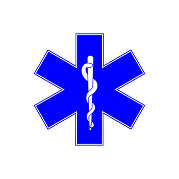 Medical symbol of Emergency - Star of Life. Vector
