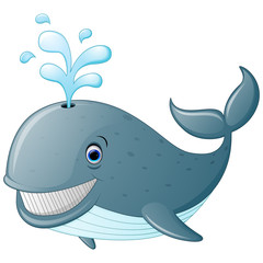 Naklejka premium Ilustracja kreskówka wieloryba