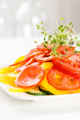 Vegetable salad on plate