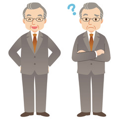 中年男性　ビジネス　表情ポーズ