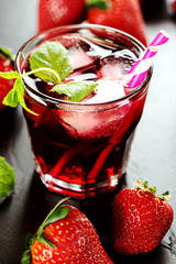 Refreshing summer drink with Strawberry