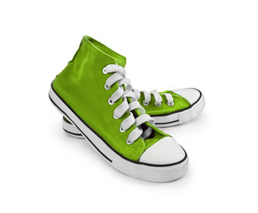 vintage sneakers isolated on white background