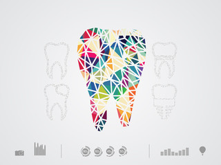 vector illustration of colourful dental